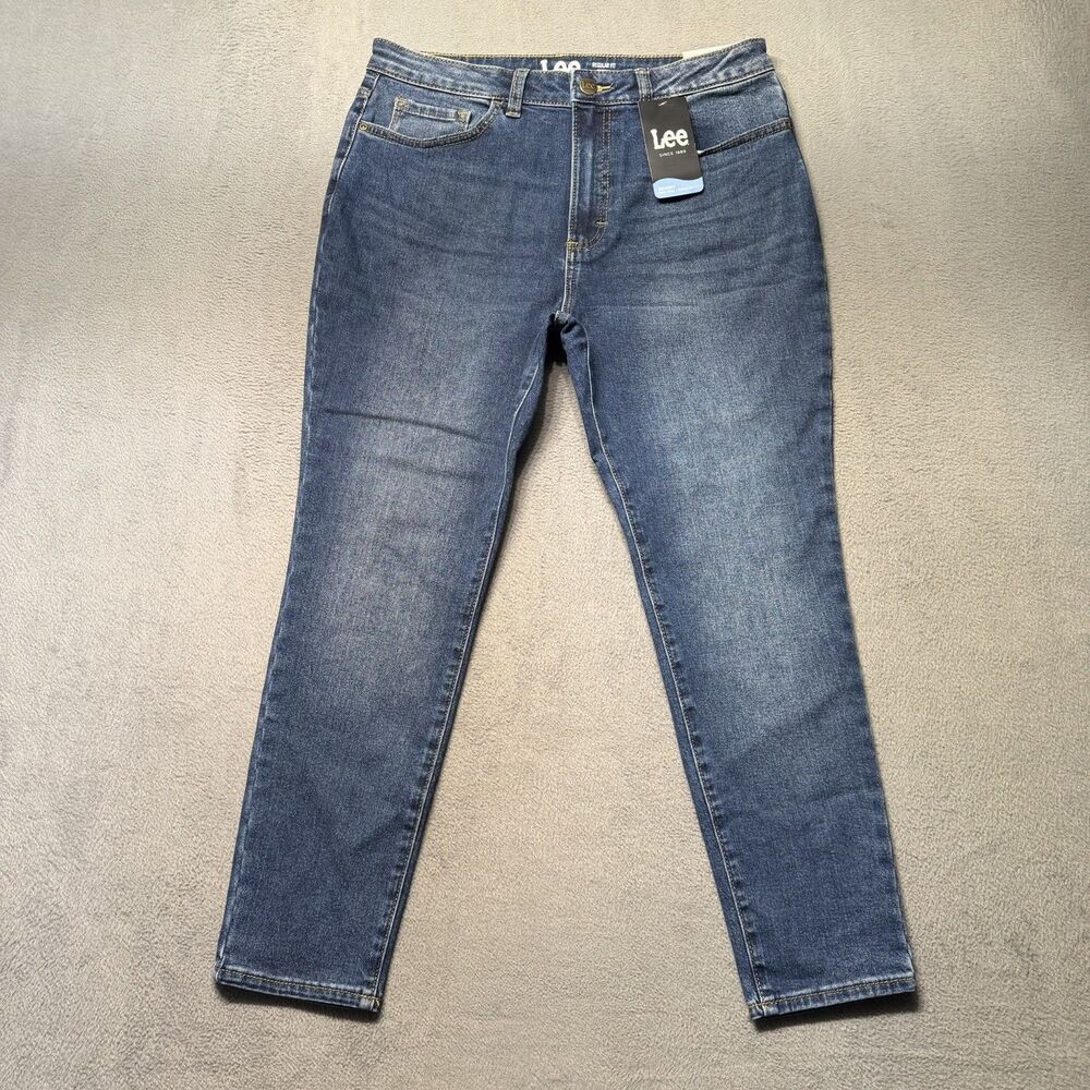 Lee Heritage Womens Size 14P Skinny High Rise Regular Fit Jeans Blue Denim NWT